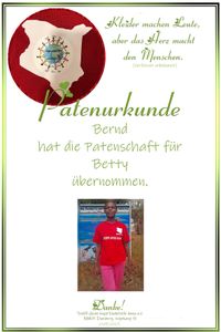 Patenurkunde Betty